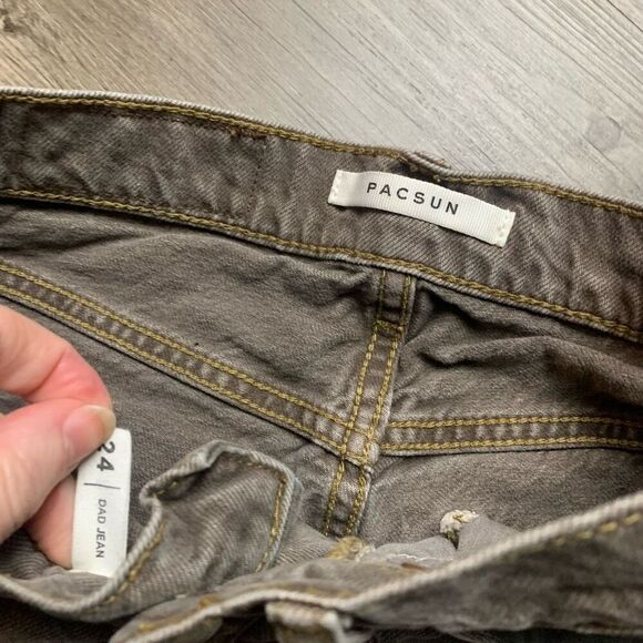 PacSun Dad Jean Brown Retro 24” Straight Leg High Rise - Picture 4 of 9